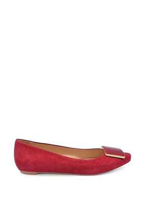 Tod's square gem stone detail ballerina - Red