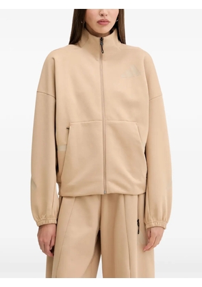 adidas Z.N.E. logo-print zip-up sweatshirt - Neutrals