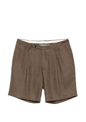 michael coal pleated-detail button-fastening shorts - Brown