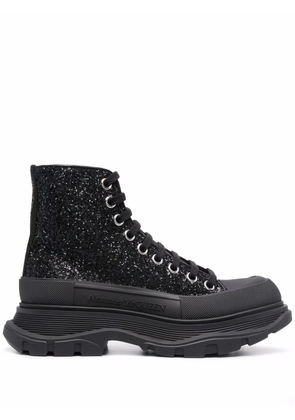 Alexander McQueen Tread Slick glitter ankle boots - Black