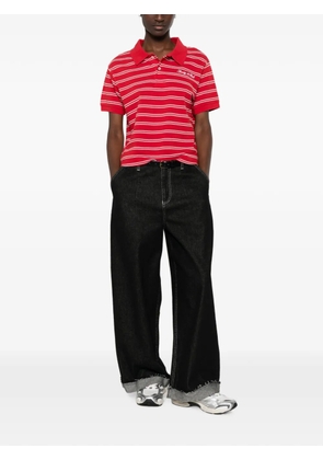 Sporty & Rich striped logo-embroidered cotton polo shirt
