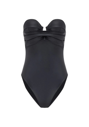 Balmain strapless draped swimsuit - Black