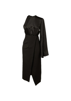Solace London midi Marceo asymmetric dress - Black