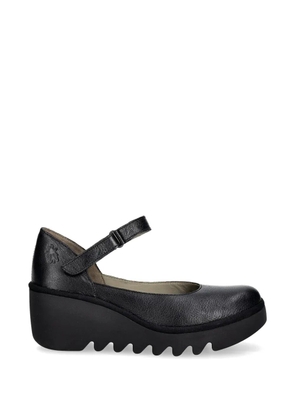 Fly London wedge-heel touch-strap pumps - Black