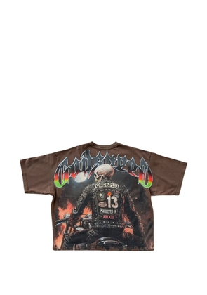GODSPEED Biker Nation graphic-print T-shirt - Brown