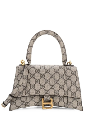 Gucci Pre-Owned x Balenciaga The Hacker Project Hourglass Top Handle Bag GG Coated Canvas Small shoulder bag - Brown