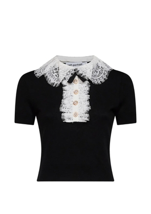Self-Portrait lace-collar button-up blouse - Black