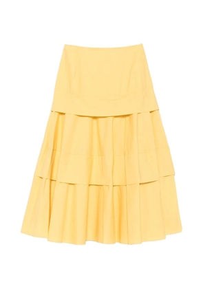 Rochas tiered pleated midi skirt - Yellow