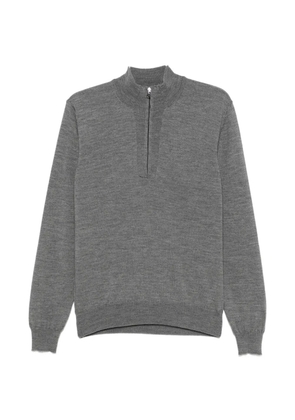 SERGIO MORETTI FIRENZE quarter-zip long-sleeve polo shirt - Grey