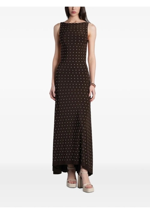 SIEDRES stud-embellished open-back dress - Brown