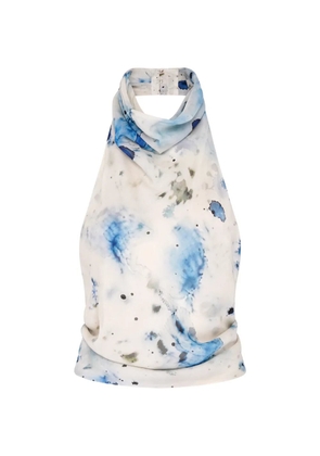 Paris Georgia high-neck wrap top - White