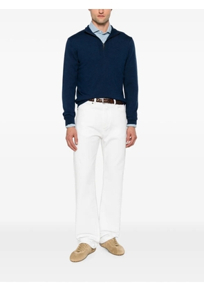 SERGIO MORETTI FIRENZE quarter-zip long-sleeve polo shirt - Blue