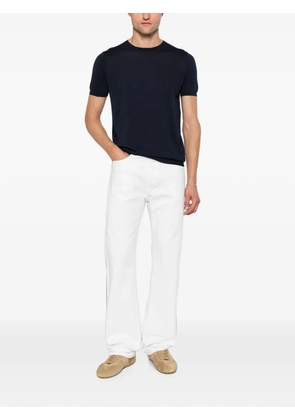 Jeordie's fine-knit short-sleeve cotton T-shirt - Blue