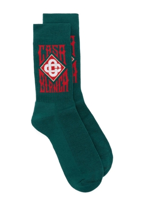 Casablanca logo-jacquard socks - Green