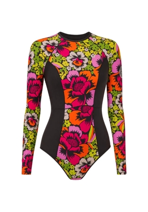 Rip Curl Mirage floral-print long-sleeve swimsuit - Black