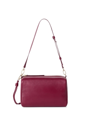 Furla large logo-debossed leather crossbody bag - Red