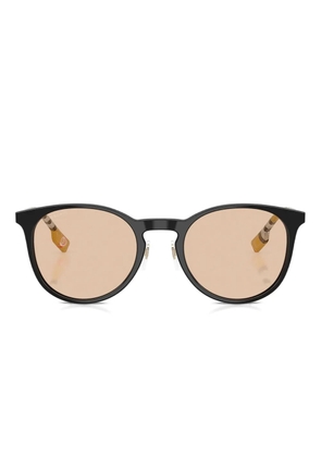 Burberry Eyewear check-print round-frame sunglasses - Black