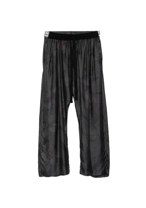 Giovanni Cavagna floral-print drawstring trousers - Grey