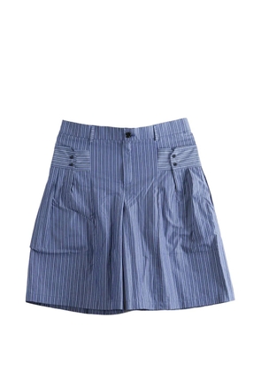 Emergency Room vertical-stripe pleated shorts - Blue
