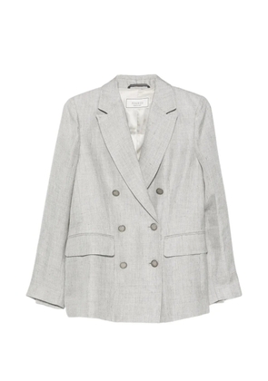 Peserico double-breasted long-sleeve linen blazer - Grey