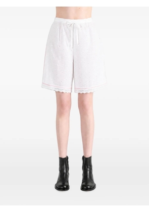 Emergency Room broderie-anglaise lace-trim shorts - White
