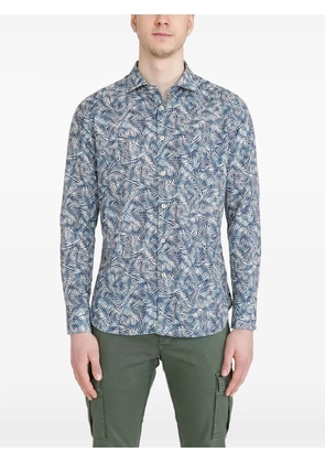 Tintoria Mattei palm-print long-sleeve shirt - Blue