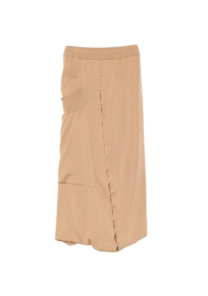 ROT Trap button-up wool midi skirt - Neutrals