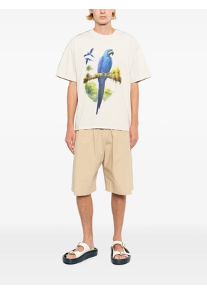 Melt parrot-printed T-shirt - Neutrals