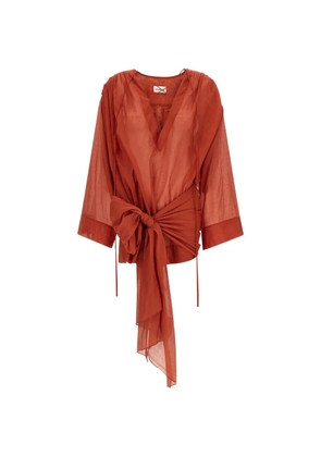 THE ANDAMANE Indira cotton mini dress - Orange