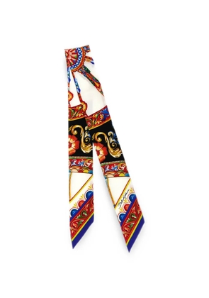Dolce & Gabbana Carretto-print silk bandeau - White