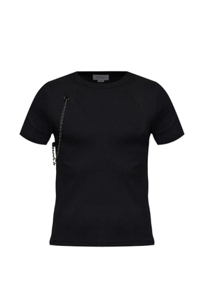 Alexander McQueen chain-detail ribbed T-shirt - Black