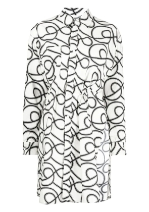 JNBY graphic-print long-sleeved shirt dress - Brown