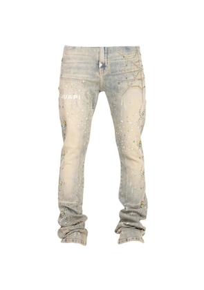 GUAPI rhinestone-embellished distressed jeans - Blue
