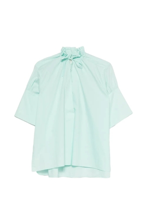 PSOPHIA ruffled-collar short-sleeve shirt - Green