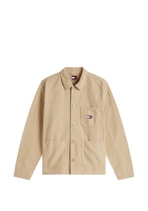 Tommy Hilfiger distressed-effect logo-patch jacket - Neutrals