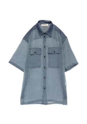 Qasimi crinkled-finish short-sleeved shirt - Blue