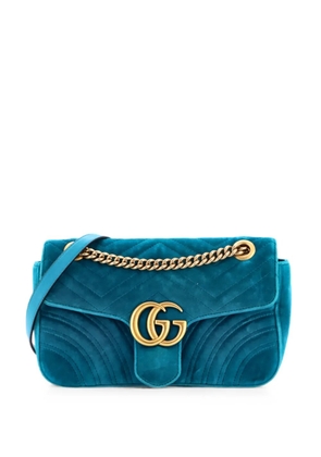 Gucci Pre-Owned GG Marmont Flap Bag Matelasse Velvet Small shoulder bag - Blue