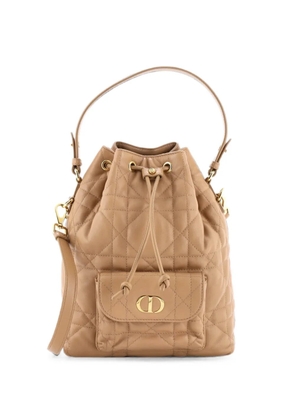 Christian Dior Pre-Owned Caro Quilted Leather Small bucket bag - Neutrals