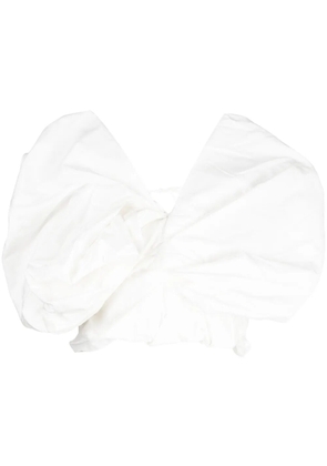 JNBY ruffled cotton cropped top - White