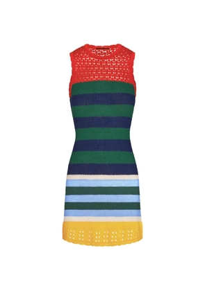 Simon Miller Yvonne striped crochet-knit mini dress - Blue