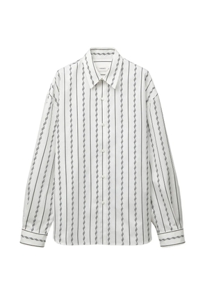 Versace jacquard cotton-silk loose shirt - White