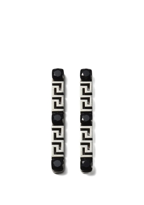 Versace Greca crystal-embellished earrings - Silver