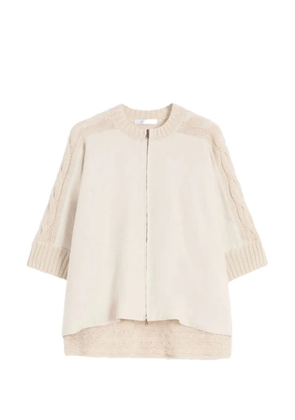 Max Mara cable-knit panelled cardigan - Neutrals