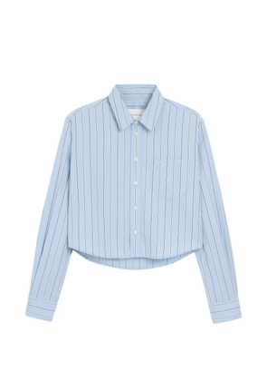 AMI Paris cotton long sleeves cropped shirt - Blue