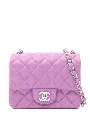 CHANEL Pre-Owned 2019 mini diamond-quilting cross body bag - Purple
