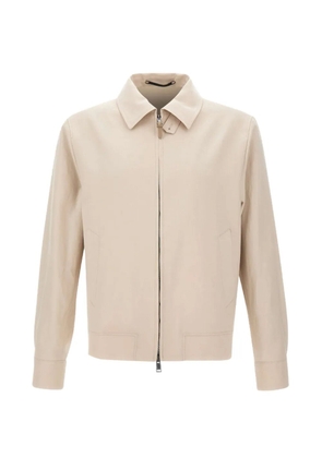 BOSS Slim-fit zip-up linen jacket - Neutrals