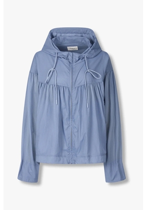 TOMBOY shirred hooded jacket - Blue