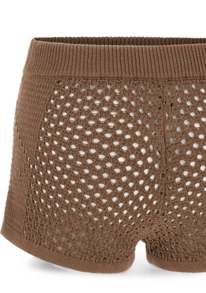 MC2 Saint Barth Almyra crochet-knit shorts - Brown