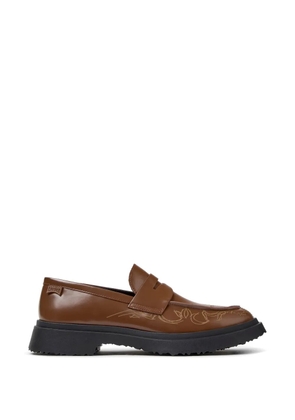 Camper Walden embroidered leather loafers - Brown