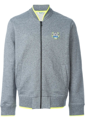 Kenzo tiger-motif zip-up cardigan - Grey